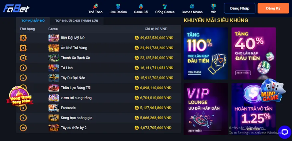 Ưu Đãi VIP 32win2 Casino